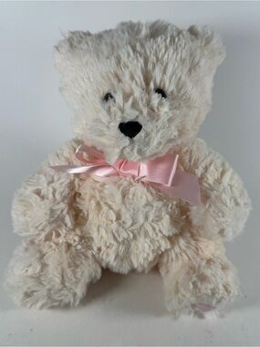 Inter American Products Plush 8" Teddy Bear Off White Pink Heart On Foot 2024